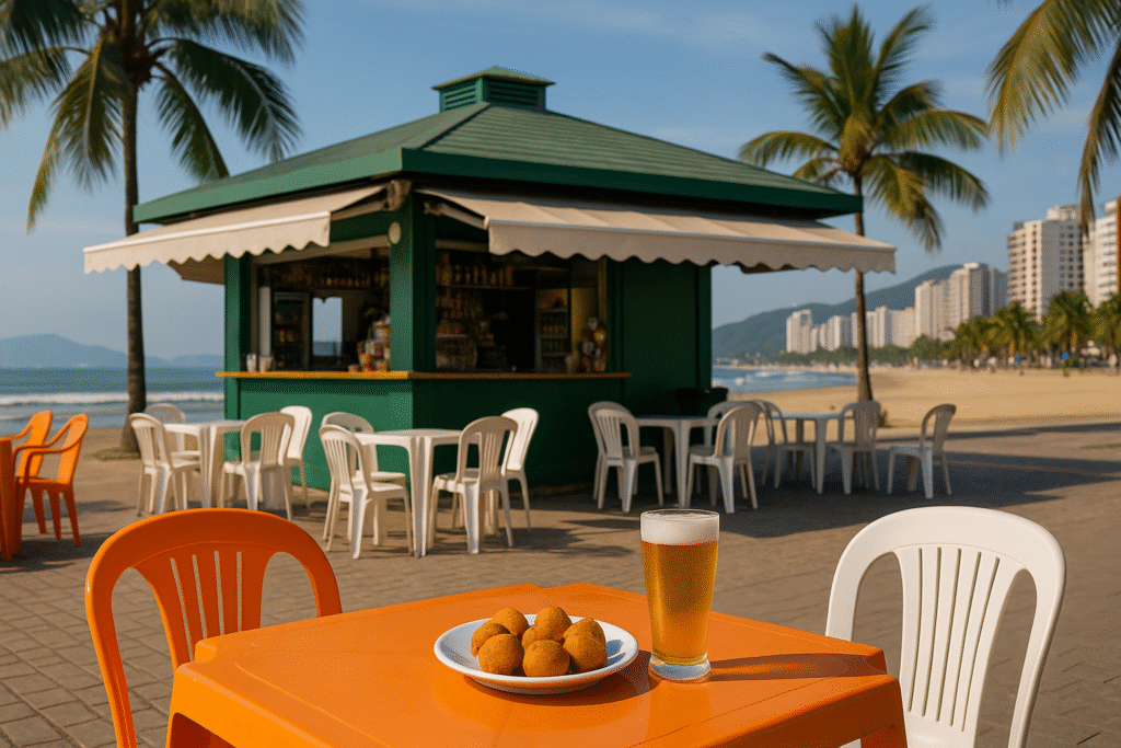 Melhores Quiosques da Orla de Santos: Onde Tomar Cerveja Gelada e Comer Petiscos com Vista Para o Mar